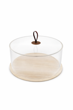 Load image into Gallery viewer, TAJ Designs Tassle Light Wood Acrylic Cake Dome
