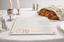 Load image into Gallery viewer, TAJ Designs Classic Stripe  Leather Challah Board
