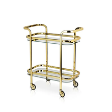 Load image into Gallery viewer, 5891 Belmont™ Gold Bar Cart with Mirror Shelves
