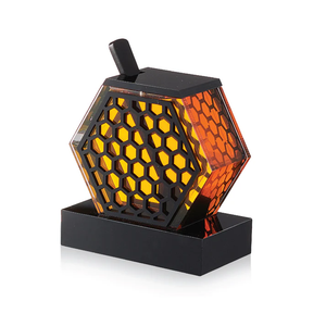 HD-BLK Honeycomb Honey Dish- Black Lucite