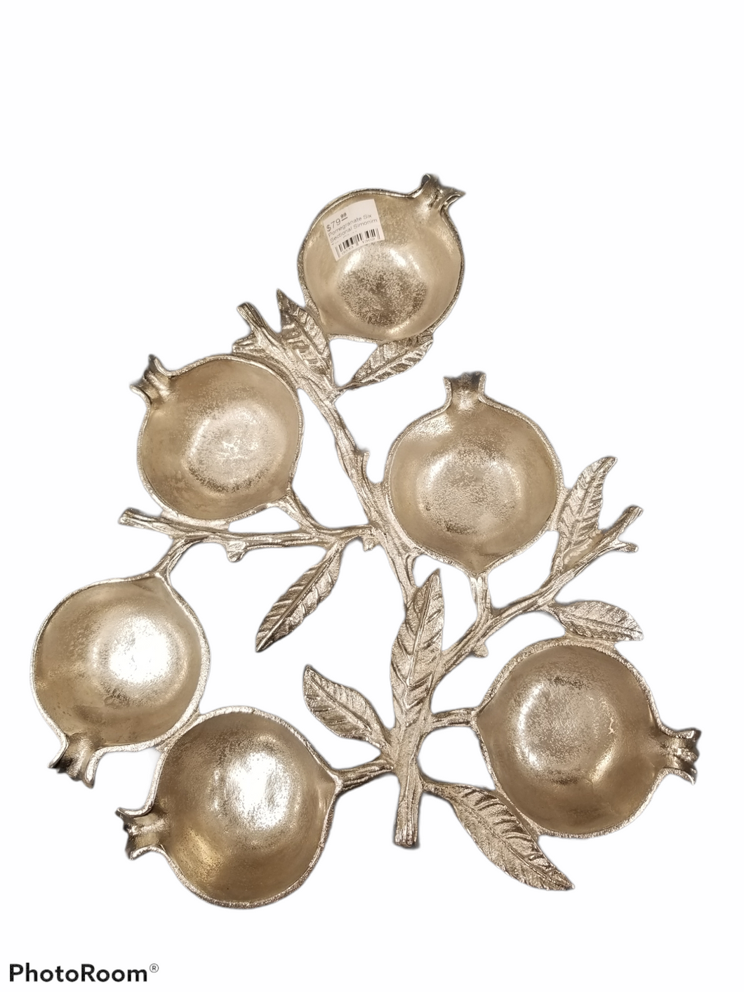 Pomergranate Six Sectional Simonim Tray Silver