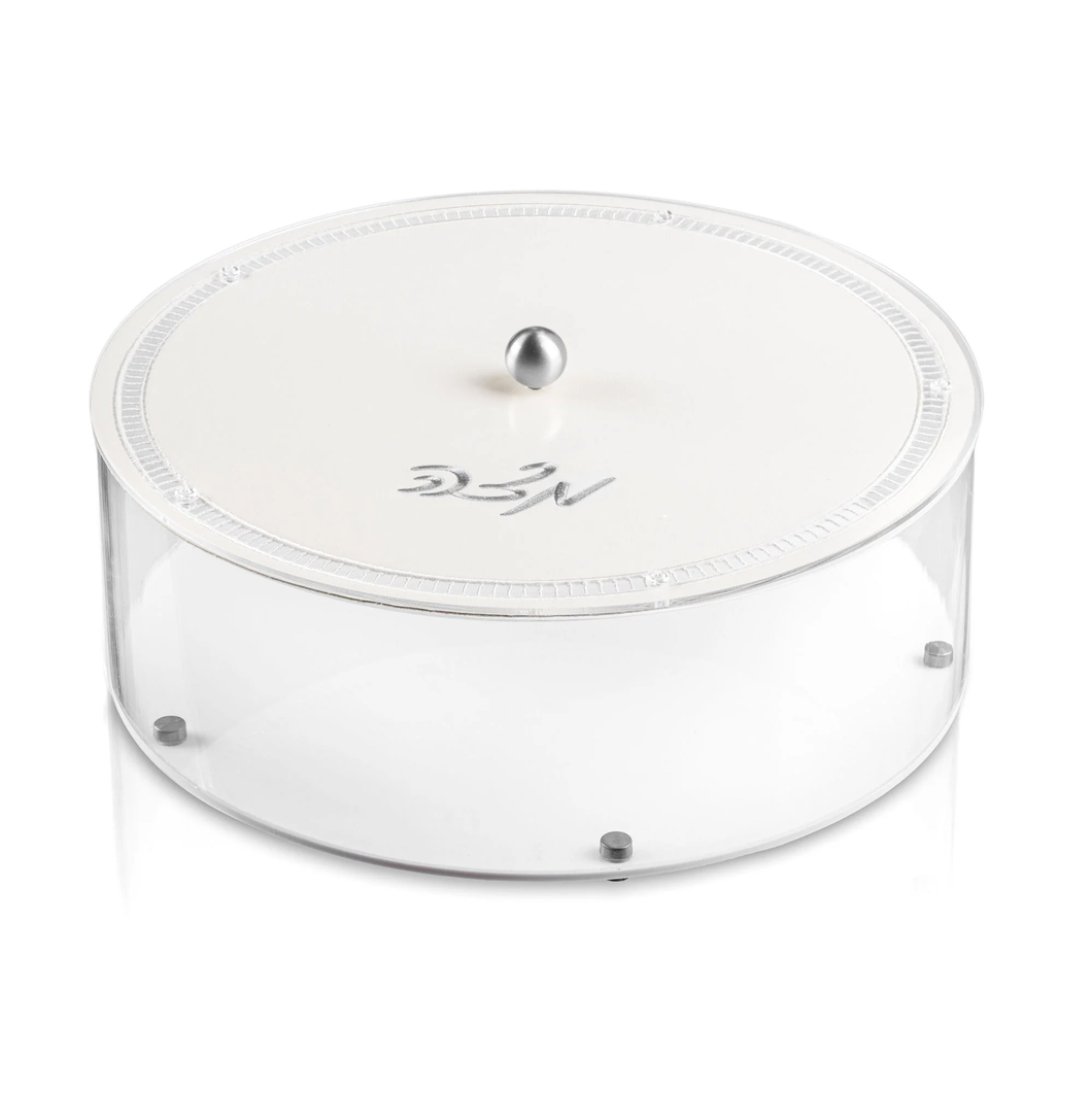 PE-MB-HMS-S Matzah Box - Hemstitch Silver