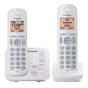 Panasonic DECT 6.0 Digital Answering System Caller ID Expandable Up to 6 Handsets Intercom Cordless Phone (KX-TG7122SK) - 2 Handsets