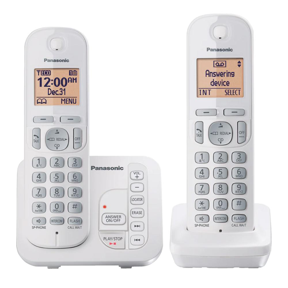 Panasonic DECT 6.0 Digital Answering System Caller ID Expandable Up to 6 Handsets Intercom Cordless Phone (KX-TG7122SK) - 2 Handsets