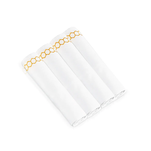CNHN-GLD Honeycomb Cloth Napkins- Gold- Set of 4