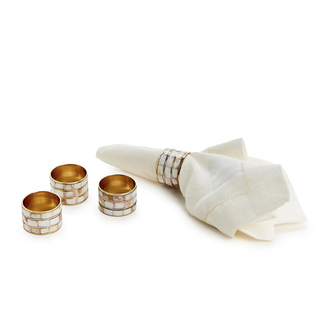 54767 Set of 4 Mother of Pearl Napkin Ring