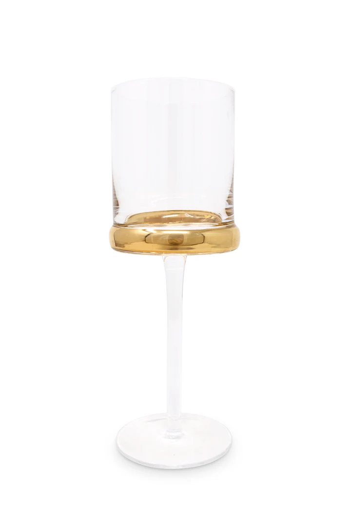 VWR4730 Set of 6 Square Glasses with Gold Ring