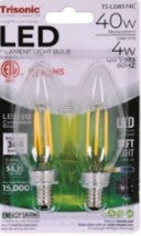 4W 40W LED CL Bulb Chanldr Base