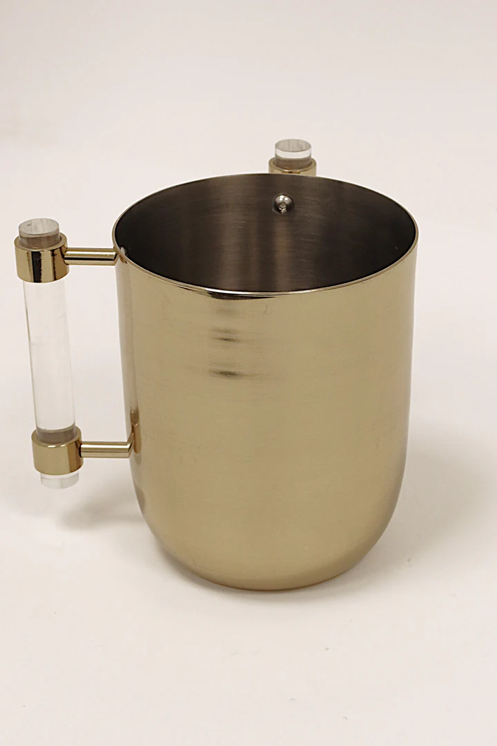 VWC4660 Metal Wash Cup Gold with Cylinder Handles - 5.1