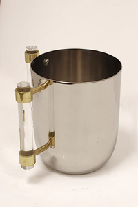VWC4662 Metal Wash Cup Gold with Cylinder Handles - 5.1"H