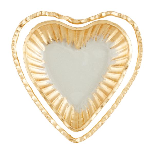 41860077-1 GLASS HEART TIDBIT TRAY