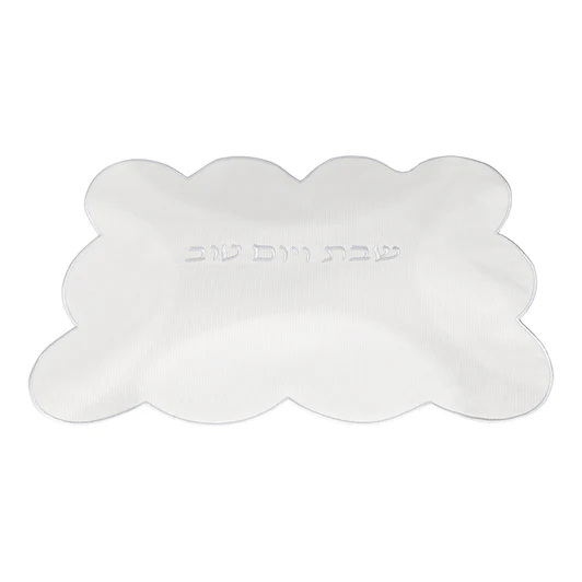 J-CCT-4-WHT-L Scalloped Challah Cover  22*17.5''