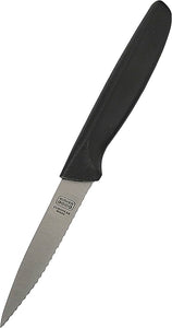 4" Knife - Pointed tip/serrated edge - Black