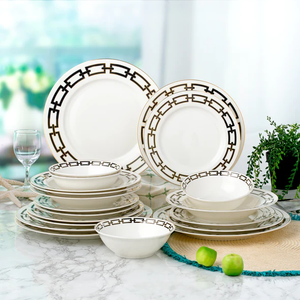 Abbey Black Dinnerware Service For 4