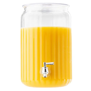 2 Gallon Fluted Beverage Dispenser, Acrylic