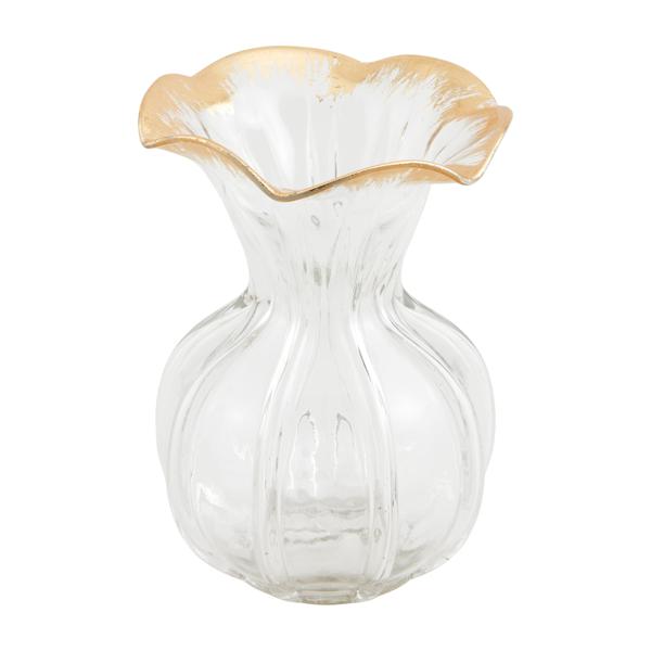 47700432L Large Gold Edge Ruffle Vase