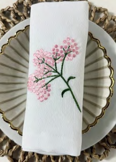 Nap-Dan-White White Flower Napkin Set Of 4