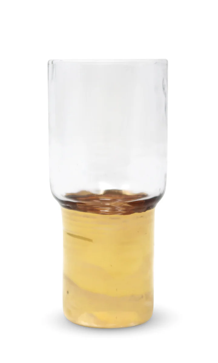 VLG4357 Set of 6 Hammered Shot Glasses with Gold Base