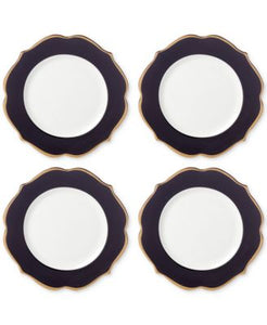 Contempo Luxe Black Accent Plate Service For 4