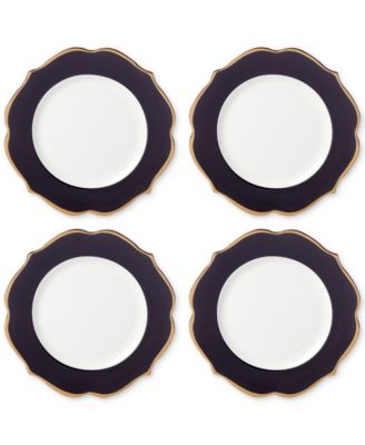 Contempo Luxe Black Accent Plate Service For 4