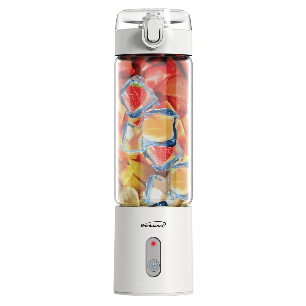 Brentwood 50-Watt 17-Oz. Portable Battery-Operated USB-Chargeable Glass Blender