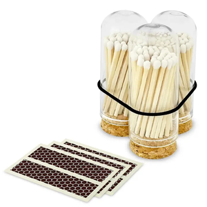 2" Matches + Mini Cloche White White Tips