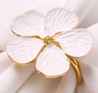 Load image into Gallery viewer, TAJ Designs Golden White Flower Napkin Ring
