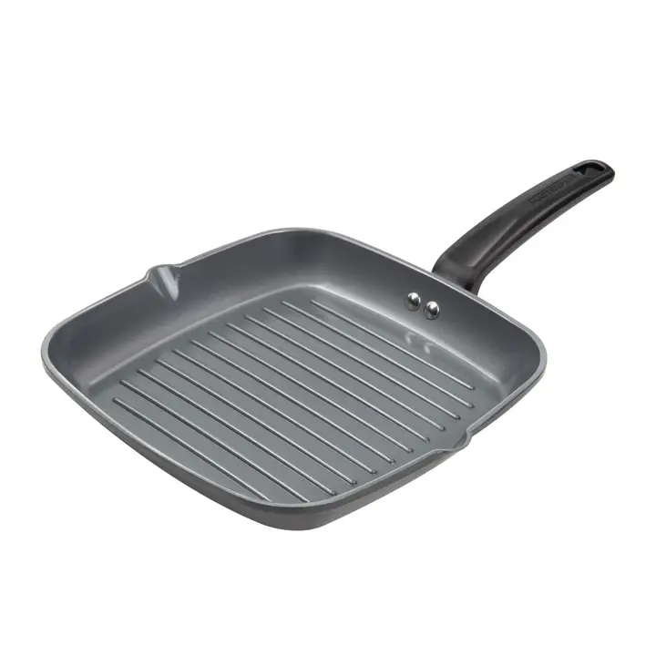 Grill Pan, Healthy Ceramic Non-Stick Aluminium Cookware with Bakelite Handle, 10” (25cm)