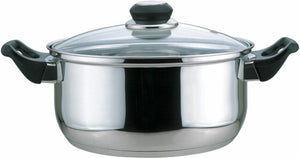 DUTCH OVEN-SS w-BLACK HANDLE- 4 QT