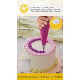 Wilton 12-Inch Reusable Piping Bags for Cake Decorating, 3-Count