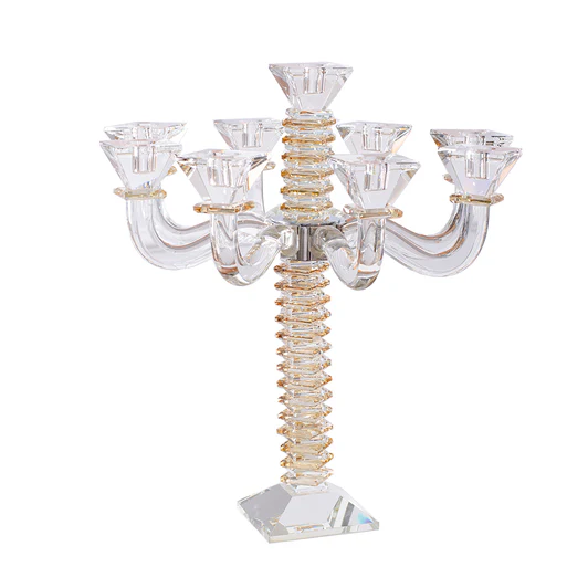 J-CSCD9-CL/AM Clear & Amber Candelabra 9 Holder