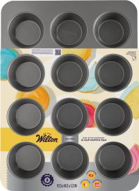 Wilton Silver Non-Stick Bakeware Muffin Pan, 12 Cup