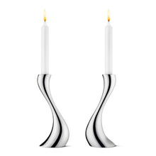 Load image into Gallery viewer, 3586579 George Jensen Cobra Candleholder Stainless Steel Mirror Medium 2 Pcs
