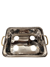 Load image into Gallery viewer, TAJ Designs 9x13 Hammered Pan Holder With Gold Accent
