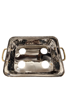 TAJ Designs 9x13 Hammered Pan Holder With Gold Accent