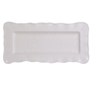 27427 Perlette Cream Melamine Rectangular Platter 19 in X 9 in