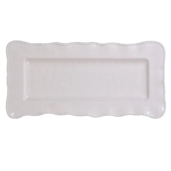 27427 Perlette Cream Melamine Rectangular Platter 19 in X 9 in