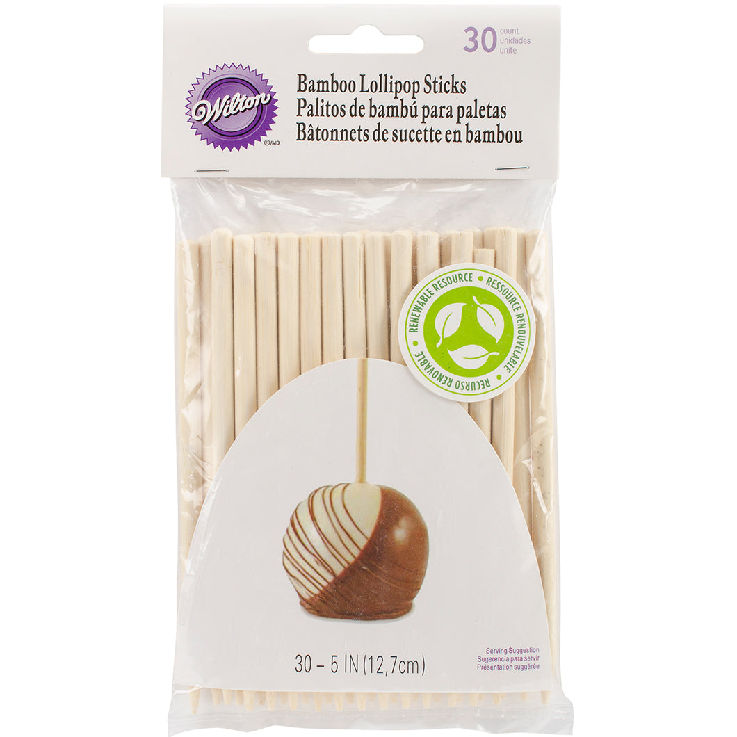 BAMBOO LOLLI STICKS 5'' 30CT