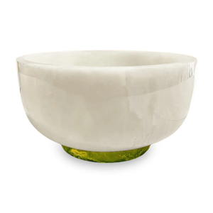 3020 RESIN Rio Large Round Bowl with Base (White and Green)