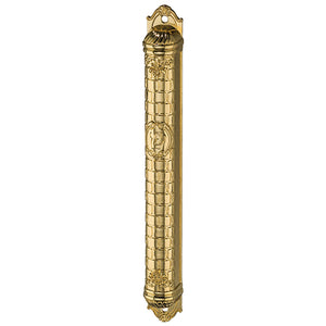 UK24612 Metal Mezuzah 15 cm with Kotel Ornaments