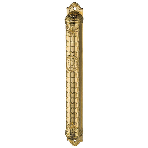 UK24612 Metal Mezuzah 15 cm with Kotel Ornaments