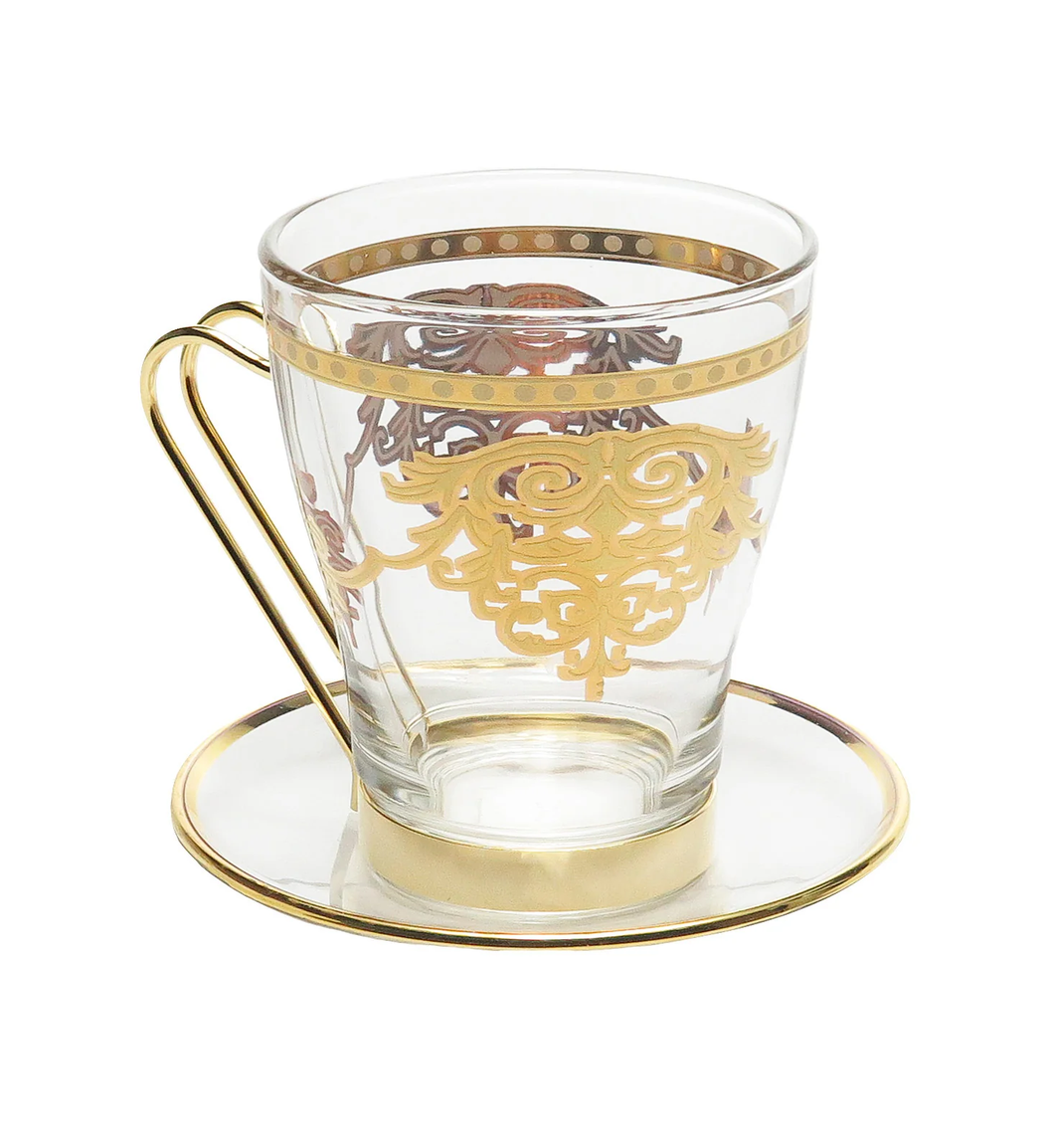 CTS661Tea Cups with Plates - 14K Gold Design-3