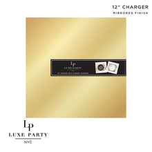 Load image into Gallery viewer, 12&quot; Square Gold  Light Weight Mirror Charger
