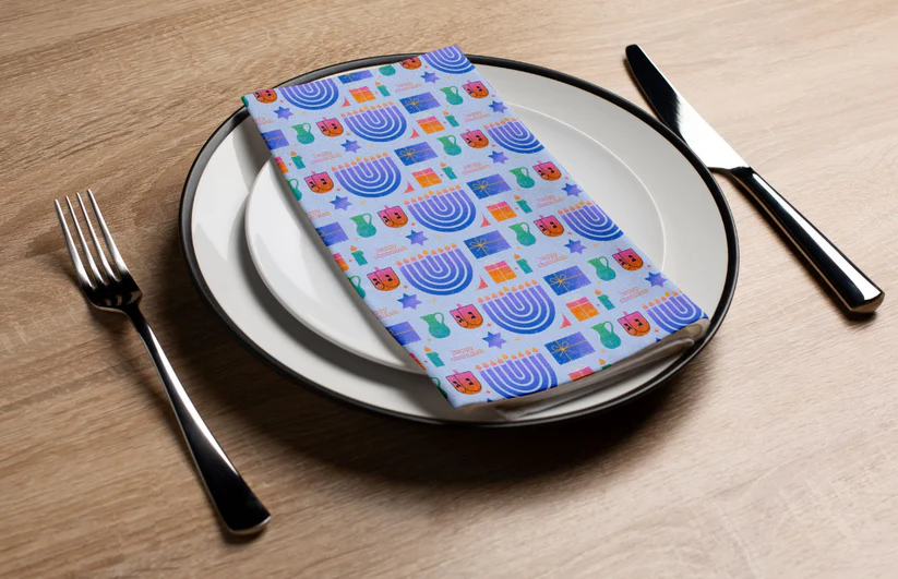 Distressed Chanukah - Printed Guest Towel