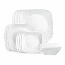 Load image into Gallery viewer, CORELLE SET SQUARE, CHERISH EMBOSED Service For 4
