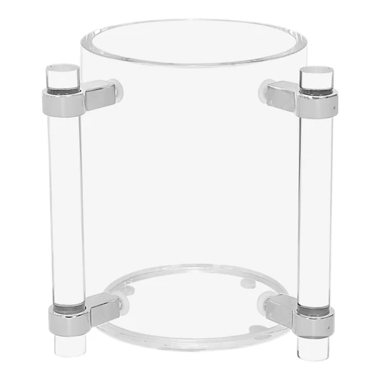 J-WCLA-SL Clear Acrylic Wash Cup With Silver Alumi