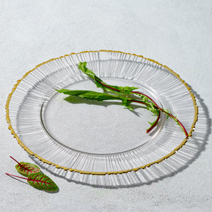 VD-1310-G Harmony Glass Charger with Gold Rim 13