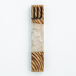 50901 • Mezuzah With Wood / Wht Resin