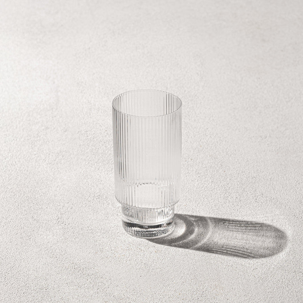 VD-5718-CL Malibu Ribbed Highball Glass Clear 13.5 oz