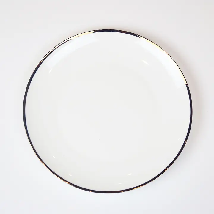 OH-GOLD-NW-6 Narrow Gold Rim Plates - Set of 4